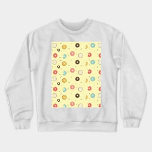 Tasty Yellow Donuts Pattern Crewneck Sweatshirt